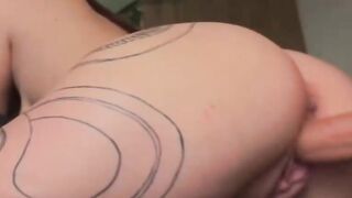 Hot couple fucking hard on cam with huge cock