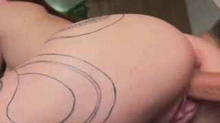 Hot couple fucking hard on cam with huge cock