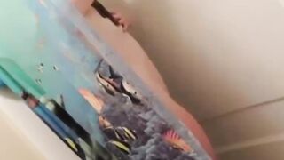 My stepdaughter caught with a mounted dildo