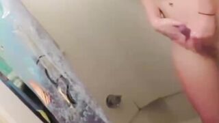 My stepdaughter caught with a mounted dildo