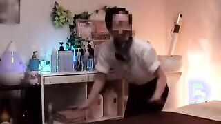 Japanese pretty teen enjoys her beauty treatment