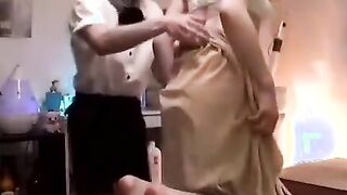 Japanese pretty teen enjoys her beauty treatment