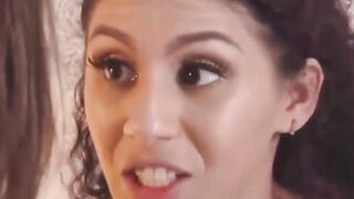 creampie sexy threesome with two hot and tiny and a huge cock
