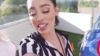 blowjob fit teens share a big cock in orgy