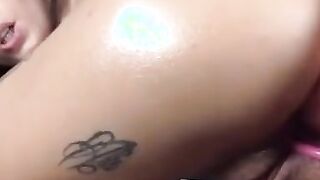 Tattooed Chick fucks her holes and enjoys Lush