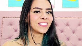 Tattooed Girl Fucks Her Wet Pussy On Her Bed