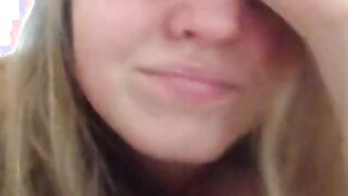 Stepsister masturbating upclose on the webcam