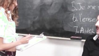 creampie hot skinny high school teen fucked by french teacher in class