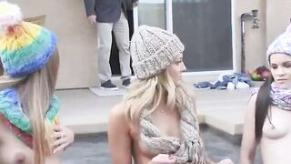 creampie teen friends have orgy with muscle stud