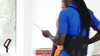 Annoyed Girlfriend Fucks The Moving Guy