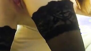 Busty Stepsister dildoing her wet pussy