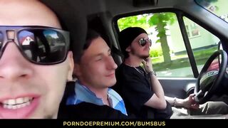 BUMS BUS - Wild public sex with horny European beauty