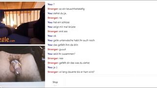 two Bombshell German girls, booty, g-string and boobies, chastity penis