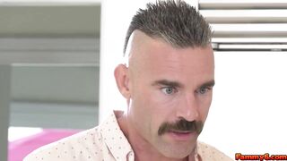 Stepmom Sheena Ryder enjoying Ricky eating her tight muff
