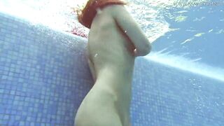 Watch Lina Mercury in red lingerie underwater