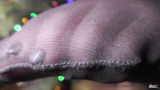 Black Nylon Soles by the Christmas Tree