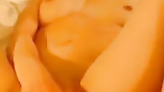 Stepsister having fun with her dildo on webcam