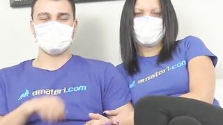 cumshot the horny couple is not afraid of coronavirus