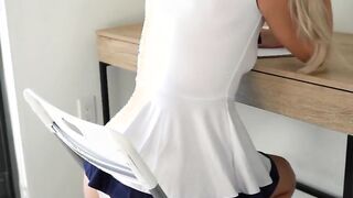 Stepdaddy Teaches Naughty Stepdaughter A Lesson Due To Poor Grades In School Spanking