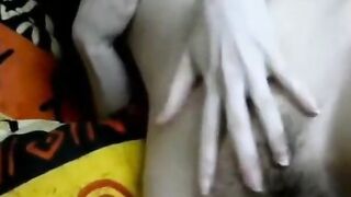 Hairy Teen masturbating with her Lush Vibrator