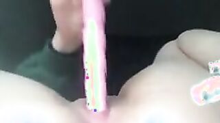 Dildoing my wet pussy upclose for you