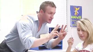 blowjob perfect petite body blonde high school teen fucked in class