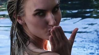 Petite blonde MILF model goes fully nude