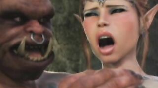 3D Elf Princess Fucked by Orcs