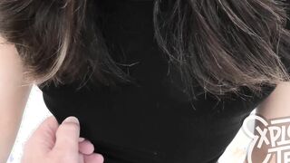 This Eskimo barely legal with braces blows penis point of view style
