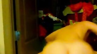 Stepsister is horny and masturbates
