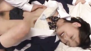Freshman Groping Senior Japanese Girl Hairy Pussy