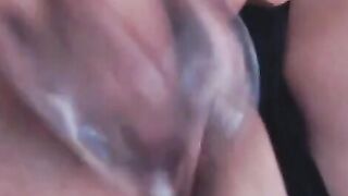 Naughty Babe dildoing her creamy pussy for you
