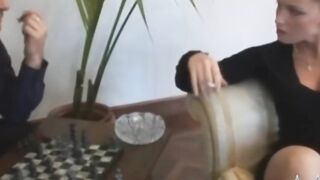Trashy Bombshell getting boned in groupsex
