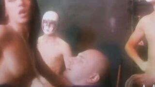 Trashy Bombshell getting boned in groupsex