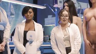 Lady scientists fuck their tgirl droids