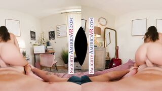 Aria Sloane takes a break from filling her blowjob with school work to filling her twat with penis