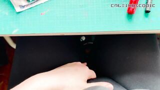 masturbating at work with my pants down. super risky!