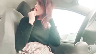BAE, ALONE, SKANK WANTS TO MASTURBATE INTO HER VEHICLE INSIDE