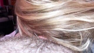 Gorgeous wife New Years blowjob and cum swallow