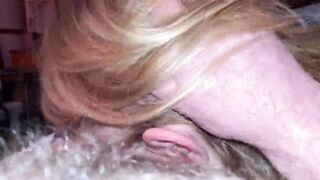 Gorgeous wife New Years blowjob and cum swallow