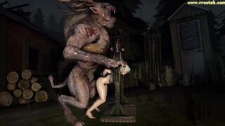 Massive 3D Animation Compilation involving Monster that roughly destroy game girls