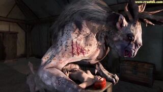 Massive 3D Animation Compilation involving Monster that roughly destroy game girls