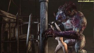 Massive 3D Animation Compilation involving Monster that roughly destroy game girls