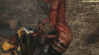 Massive 3D Animation Compilation involving Monster that roughly destroy game girls