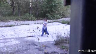 bbw masturbating in a public place