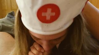 Young nurse sucks and fucks COVID patient