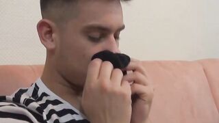 His dick is only getting harder when he looks at his toes