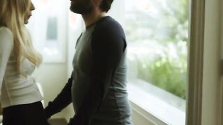 Petite blonde stepsis banged and face fucked by stepbro