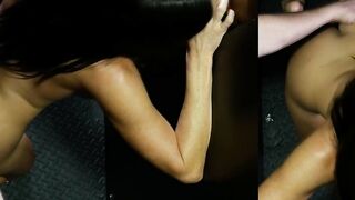 MILF Alyssia deepthroats in POV to 10 loads