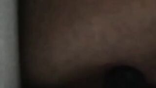 Anal beads and artificial cum inserted in asshole